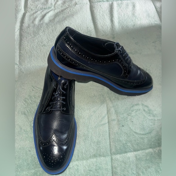 Paul Smith Black Leather Oxfords with Blue Accents (no box) main image 9